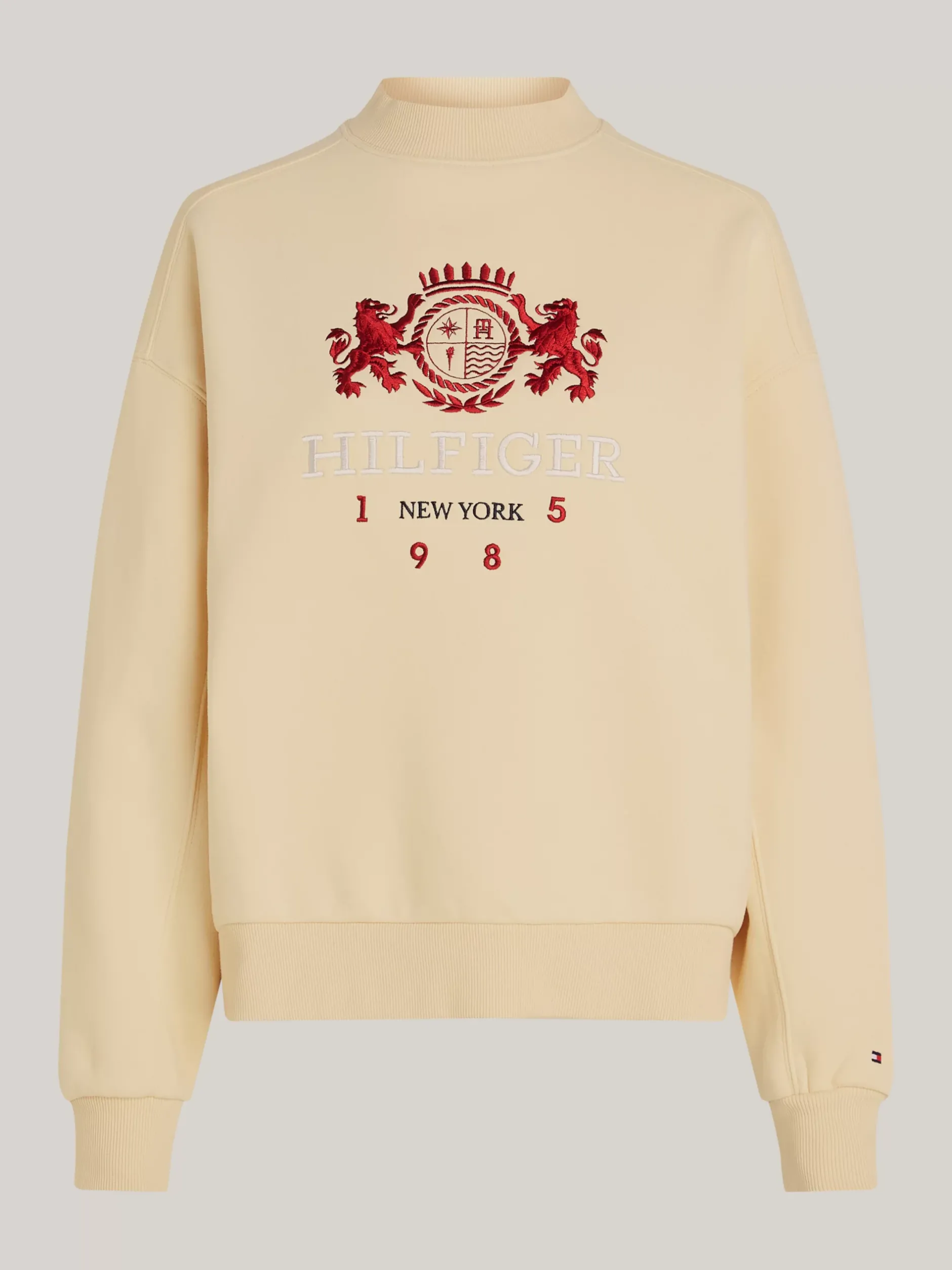 Bluzy Dresowe & Z Kapturem*Tommy Hilfiger Luźna Bluza Z Wyhaftowanym Logo COUNTRY IVORY