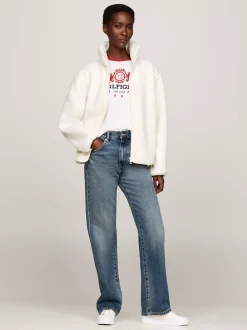 Kurtki & Płaszcze*Tommy Hilfiger Luźna Futerkowa Kurtka Z Zapięciem Na Zamek CALICO