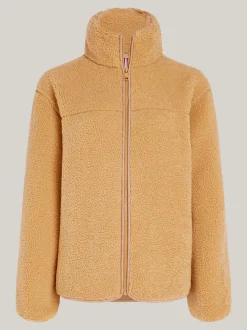 Kurtki & Płaszcze*Tommy Hilfiger Luźna Futerkowa Kurtka Z Zapięciem Na Zamek CLASSIC KHAKI