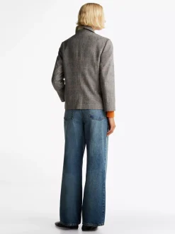 Marynarki*Tommy Hilfiger Luźna Jednorzędowa Marynarka W Kratę GREY BROWN CHECK