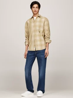 Koszule*Tommy Hilfiger Luźna Koszula W Kratę GENTLE GOLD