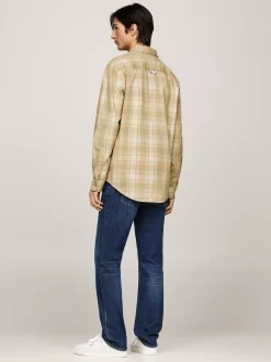 Koszule*Tommy Hilfiger Luźna Koszula W Kratę GENTLE GOLD