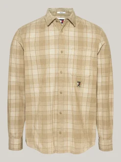 Koszule*Tommy Hilfiger Luźna Koszula W Kratę GENTLE GOLD