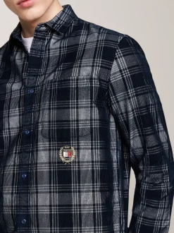 Koszule*Tommy Hilfiger Luźna Koszula W Kratę DARK NIGHT NAVY