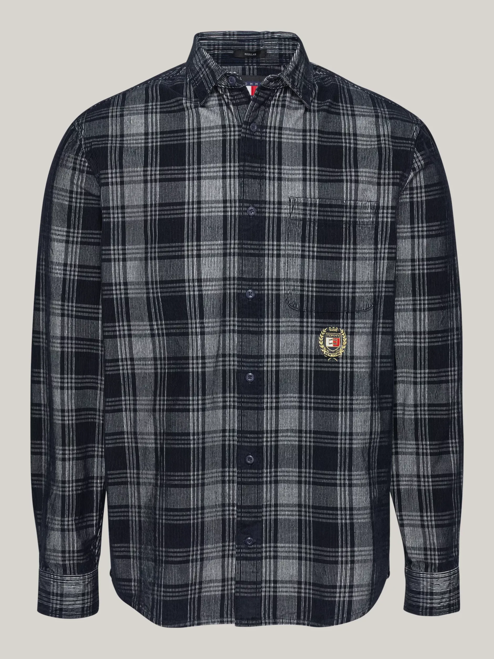 Koszule*Tommy Hilfiger Luźna Koszula W Kratę DARK NIGHT NAVY