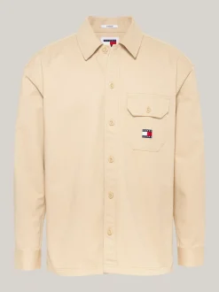 Koszule*Tommy Hilfiger Luźna Koszula Wierzchnia Z Kieszenią GENTLE GOLD