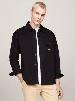 Koszule*Tommy Hilfiger Luźna Koszula Wierzchnia Z Kieszenią BLACK