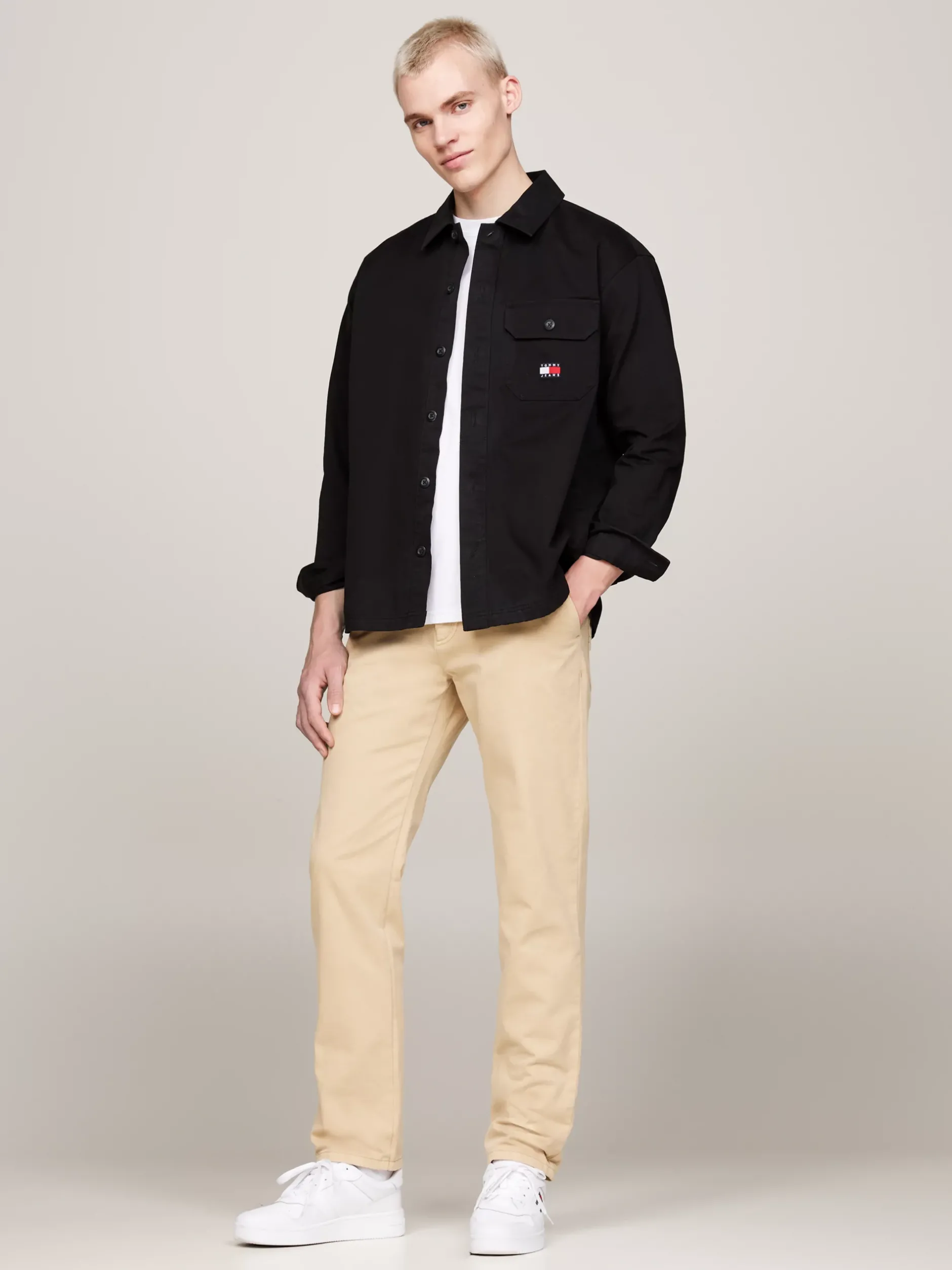 Koszule*Tommy Hilfiger Luźna Koszula Wierzchnia Z Kieszenią BLACK