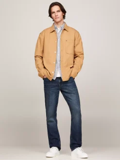 Koszule*Tommy Hilfiger Luźna Koszula Wierzchnia Z Diagonalu CLASSIC KHAKI