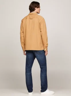 Koszule*Tommy Hilfiger Luźna Koszula Wierzchnia Z Diagonalu CLASSIC KHAKI