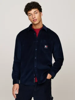 Koszule*Tommy Hilfiger Luźna Koszula Ze Sztruksu DARK NIGHT NAVY