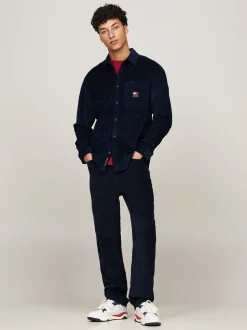 Koszule*Tommy Hilfiger Luźna Koszula Ze Sztruksu DARK NIGHT NAVY