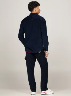 Koszule*Tommy Hilfiger Luźna Koszula Ze Sztruksu DARK NIGHT NAVY