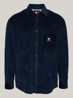 Koszule*Tommy Hilfiger Luźna Koszula Ze Sztruksu DARK NIGHT NAVY
