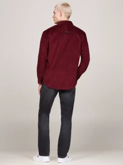 Koszule*Tommy Hilfiger Luźna Koszula Ze Sztruksu DEEP ROUGE