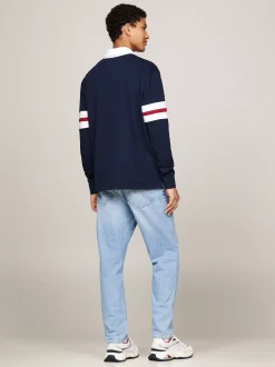 Koszulki Polo*Tommy Hilfiger Luźna Koszulka Polo W Stylu Varsity DARK NIGHT NAVY