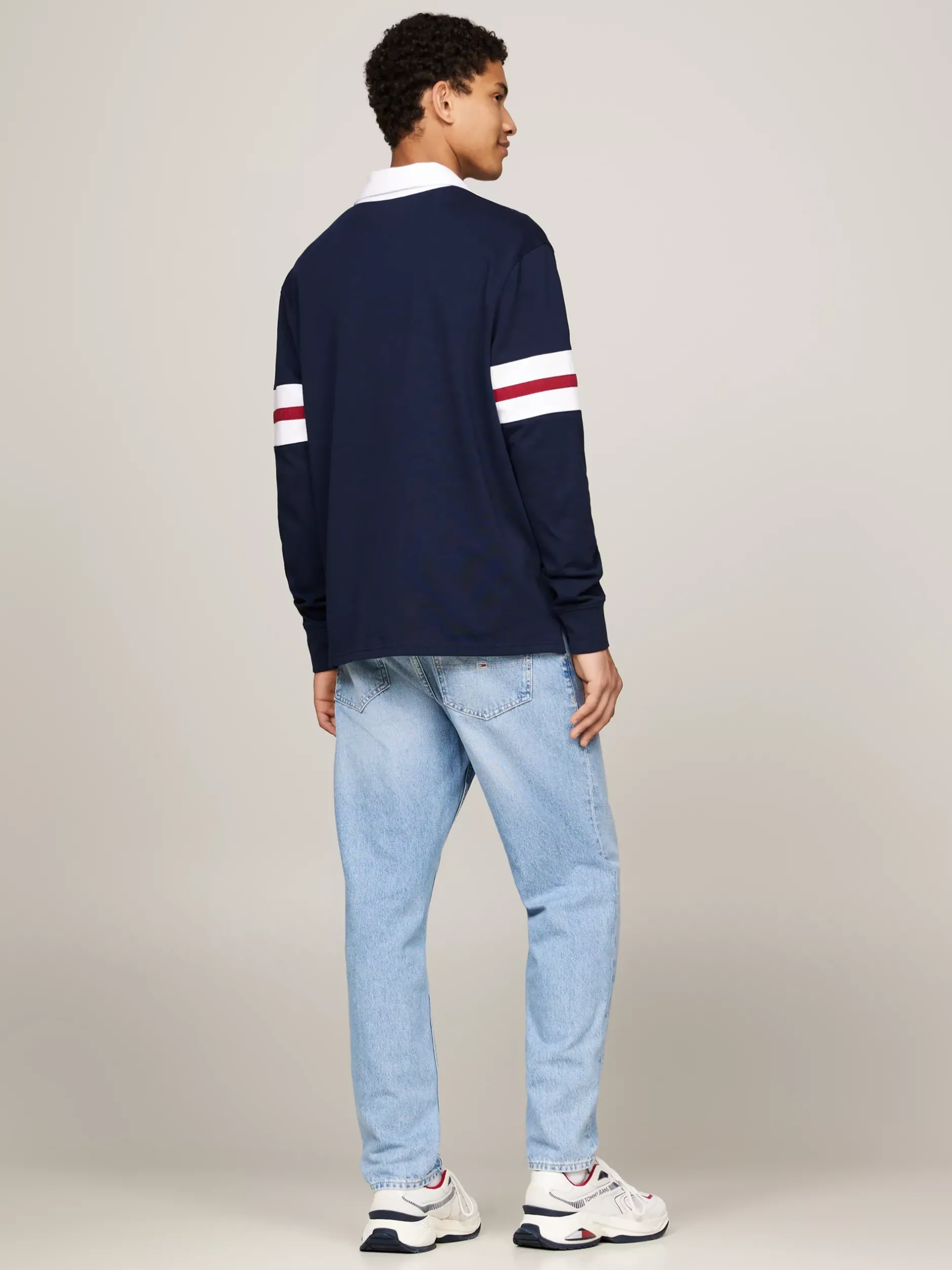 Koszulki Polo*Tommy Hilfiger Luźna Koszulka Polo W Stylu Varsity DARK NIGHT NAVY