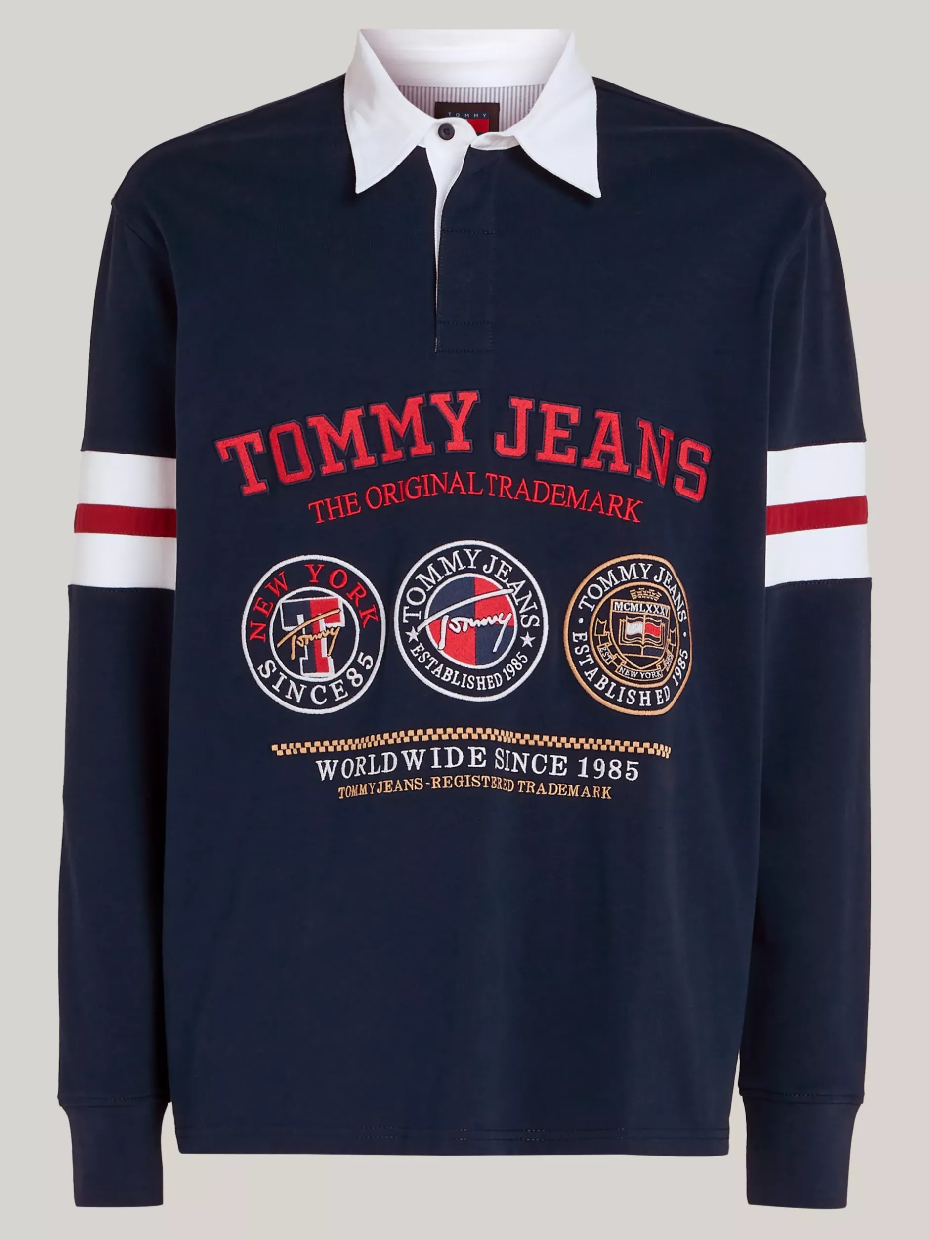 Koszulki Polo*Tommy Hilfiger Luźna Koszulka Polo W Stylu Varsity DARK NIGHT NAVY