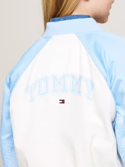 Kurtki I Płaszcze*Tommy Hilfiger Luźna Kurtka Bomber W Stylu Varsity VESSEL BLUE