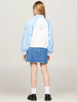 Kurtki I Płaszcze*Tommy Hilfiger Luźna Kurtka Bomber W Stylu Varsity VESSEL BLUE