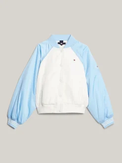 Kurtki I Płaszcze*Tommy Hilfiger Luźna Kurtka Bomber W Stylu Varsity VESSEL BLUE