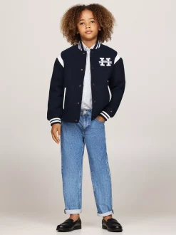 Kurtki*Tommy Hilfiger Luźna Kurtka Bomber Z Blokami Kolorów DESERT SKY