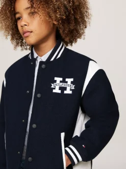 Kurtki*Tommy Hilfiger Luźna Kurtka Bomber Z Blokami Kolorów DESERT SKY