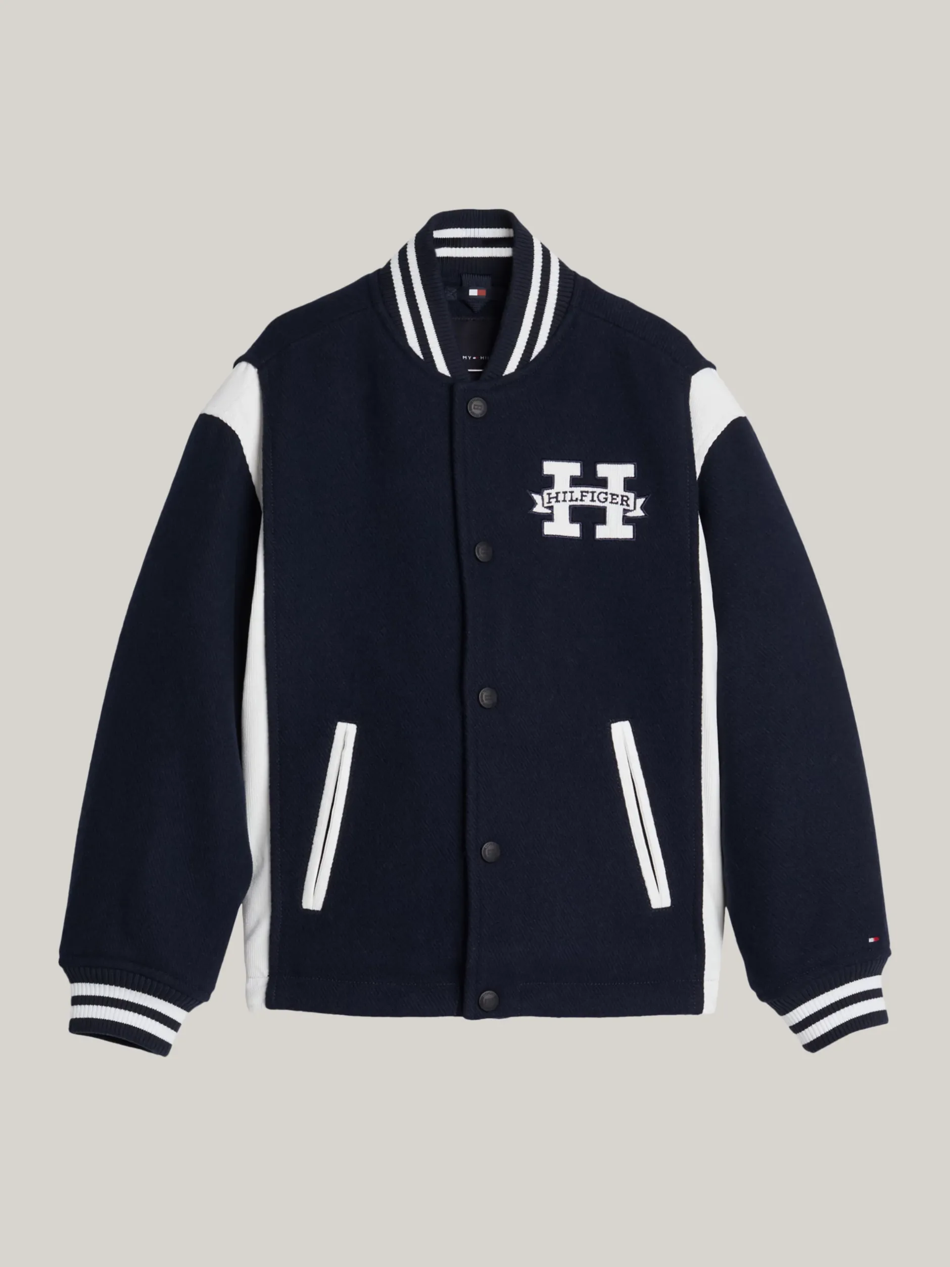 Kurtki*Tommy Hilfiger Luźna Kurtka Bomber Z Blokami Kolorów DESERT SKY