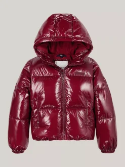 Kurtki I Płaszcze*Tommy Hilfiger Luźna Puchowa Kurtka DEEP ROUGE