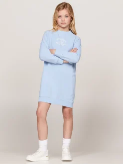 Sukienki*Tommy Hilfiger Luźna Sukienka Dzianinowa Essential Z Logo VESSEL BLUE