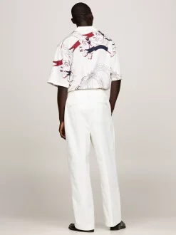 Spodnie*Tommy Hilfiger Luźne Chinosy Z Emblematem IVORY