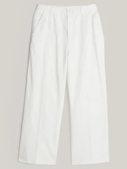 Spodnie*Tommy Hilfiger Luźne Chinosy Z Emblematem IVORY