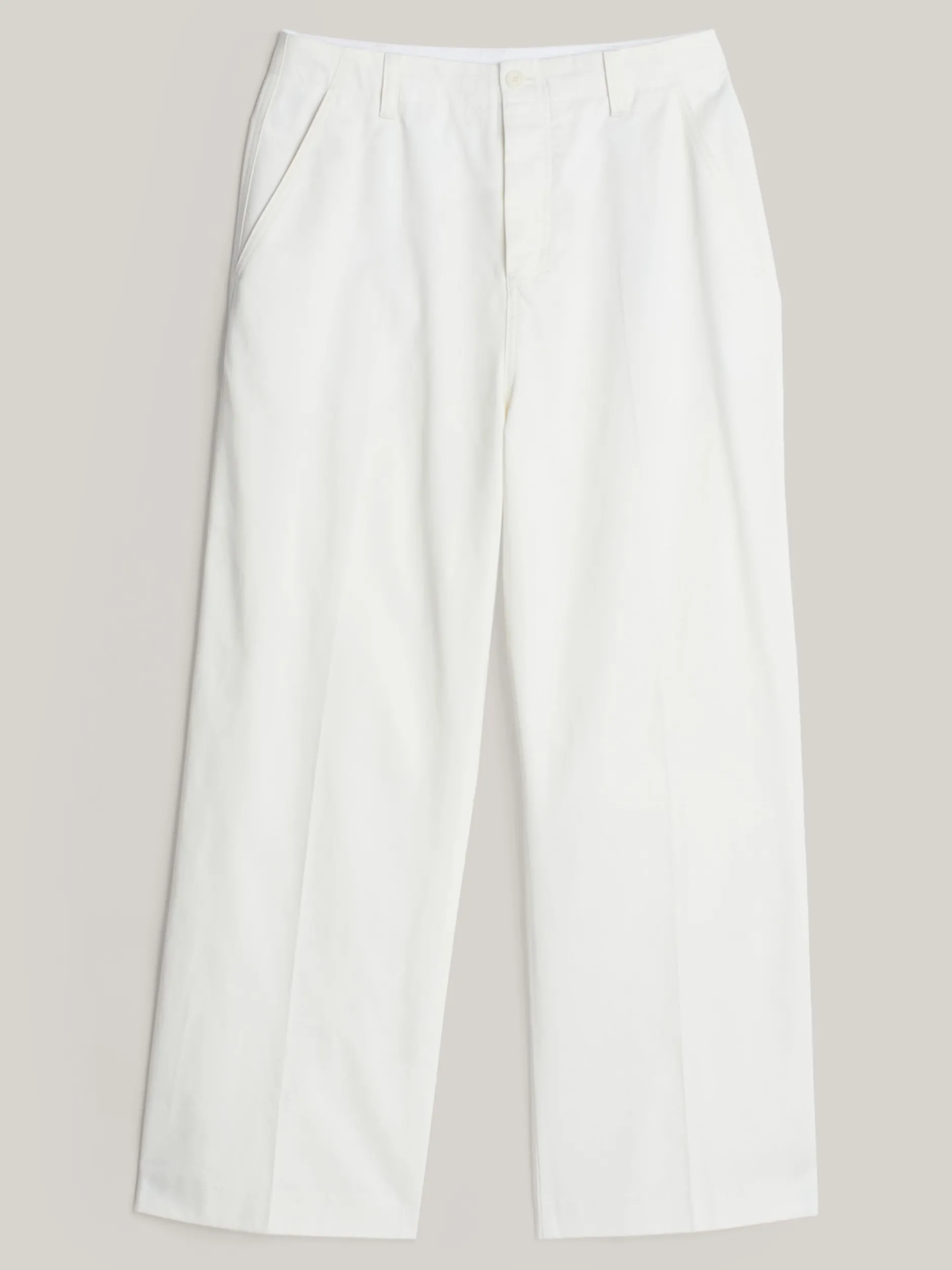 Spodnie*Tommy Hilfiger Luźne Chinosy Z Emblematem IVORY