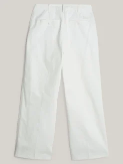 Spodnie*Tommy Hilfiger Luźne Chinosy Z Emblematem IVORY
