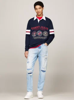 Jeansy*Tommy Hilfiger Luźne Jeansy Isaac Z Efektem Znoszenia DENIM LIGHT