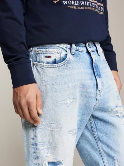 Jeansy*Tommy Hilfiger Luźne Jeansy Isaac Z Efektem Znoszenia DENIM LIGHT