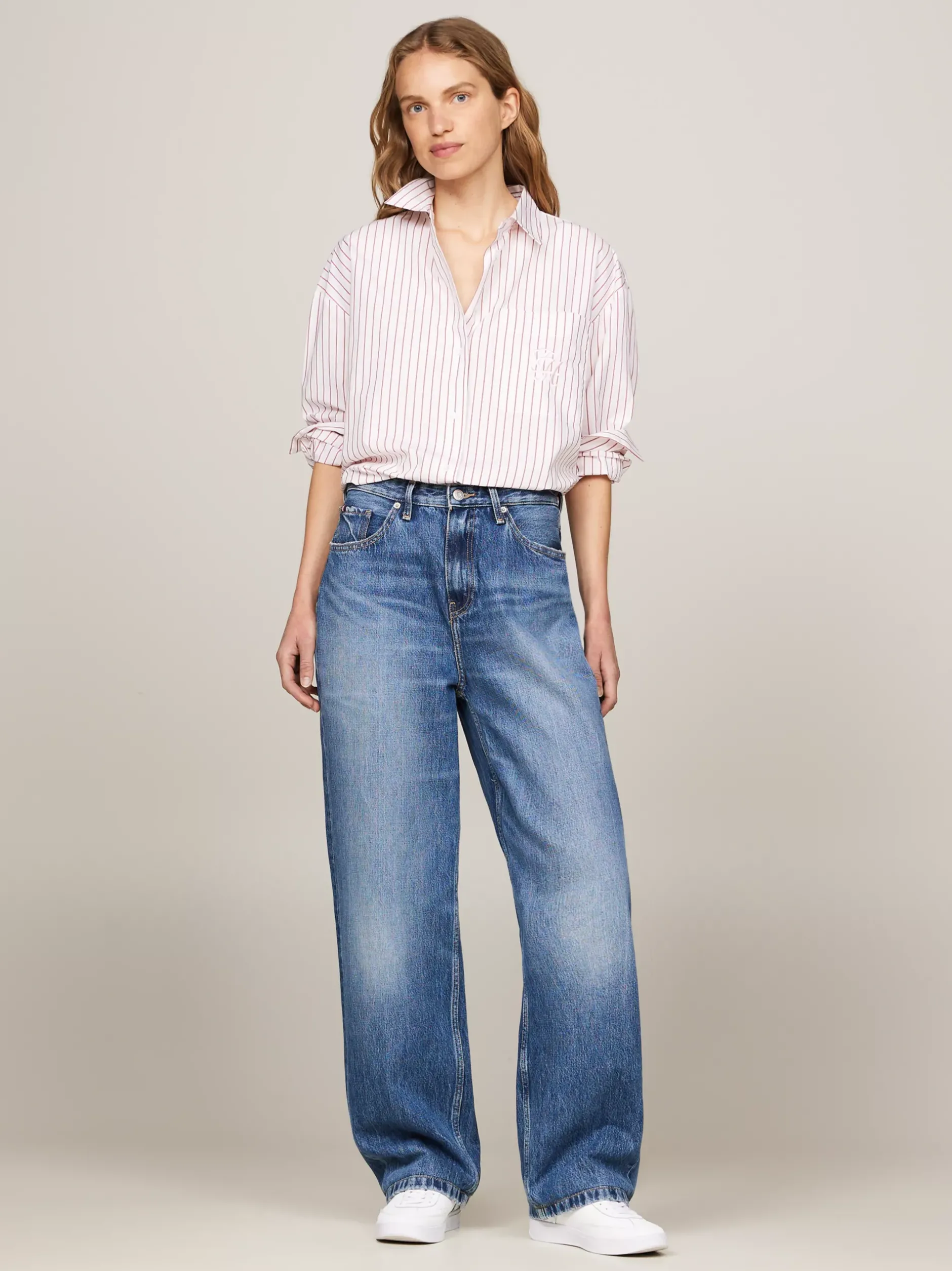 Jeansy*Tommy Hilfiger Luźne Jeansy Z Wysokim Stanem I Prostymi Nogawkami BETH