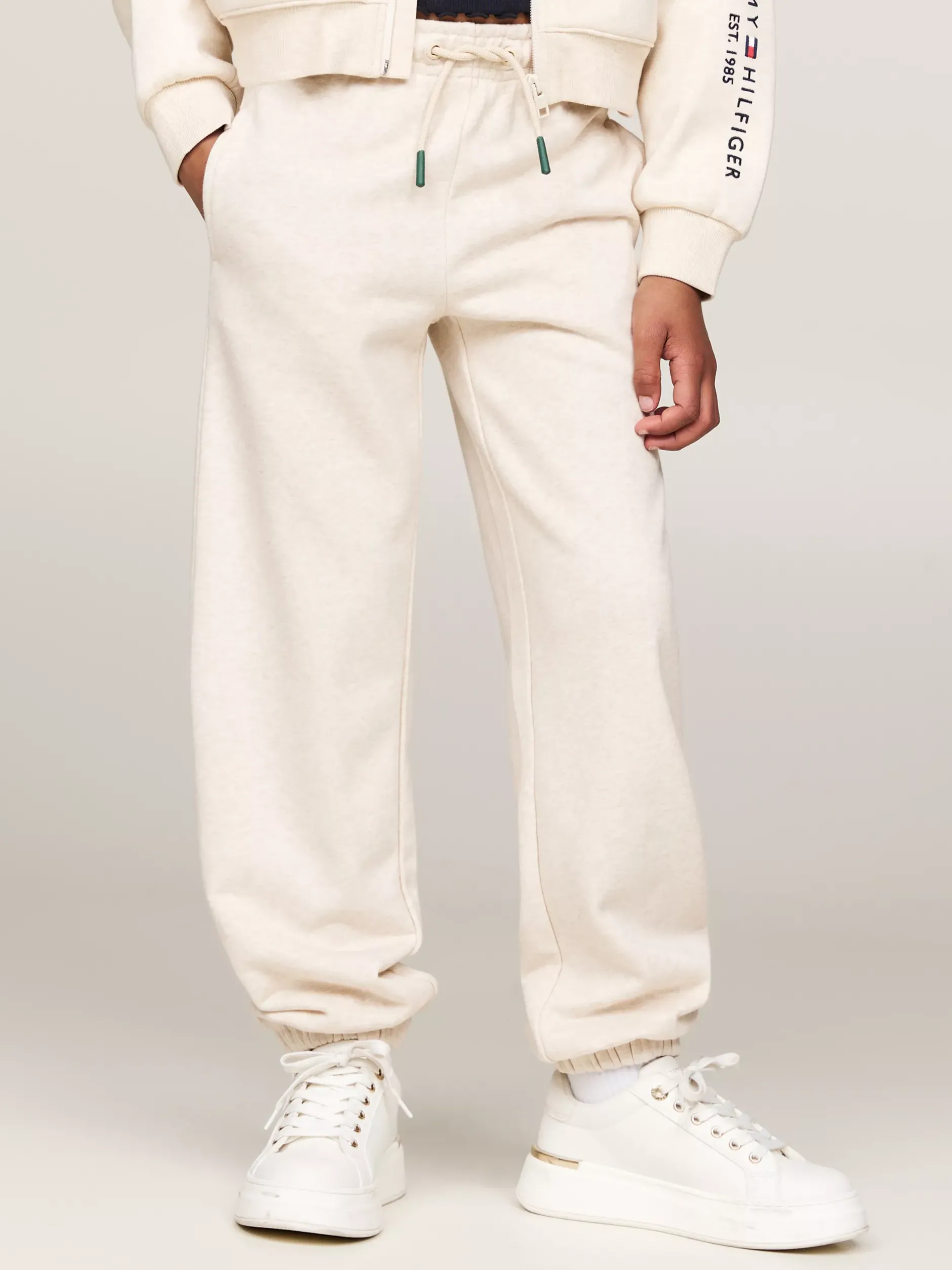 Spodnie, Szorty I Spódnice*Tommy Hilfiger Luźne Joggery Curved W Stylu Varsity Z Logo HEATHERED OAT