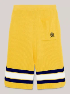 Szorty*Tommy Hilfiger Luźne Prążkowane Szorty Z Emblematem POLLEN