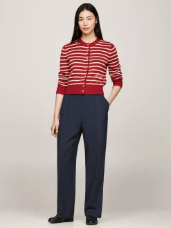 Spodnie*Tommy Hilfiger Luźne Spodnie Flanelowe Z Prostymi Nogawkami DESERT SKY HEATHER