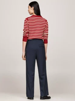 Spodnie*Tommy Hilfiger Luźne Spodnie Flanelowe Z Prostymi Nogawkami DESERT SKY HEATHER