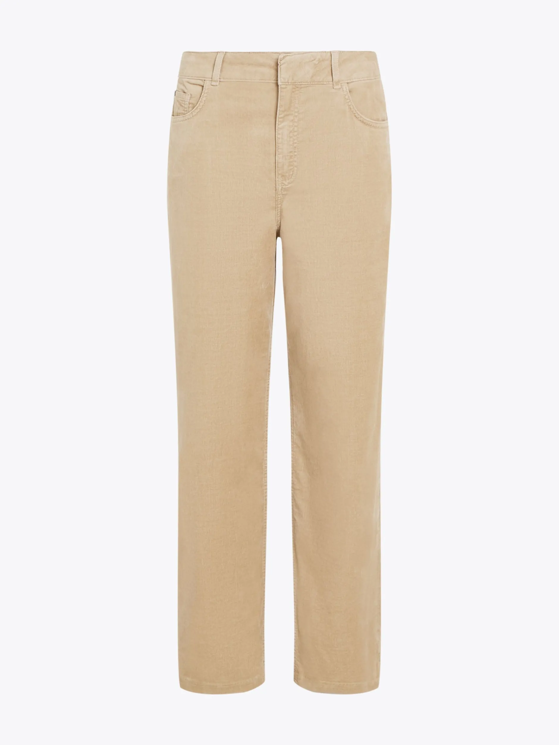 Spodnie*Tommy Hilfiger Luźne Spodnie Sztruksowe Z Prostymi Nogawkami BEIGE