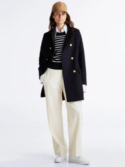 Spodnie*Tommy Hilfiger Luźne Spodnie Z Mieszanki Wełny WHITE