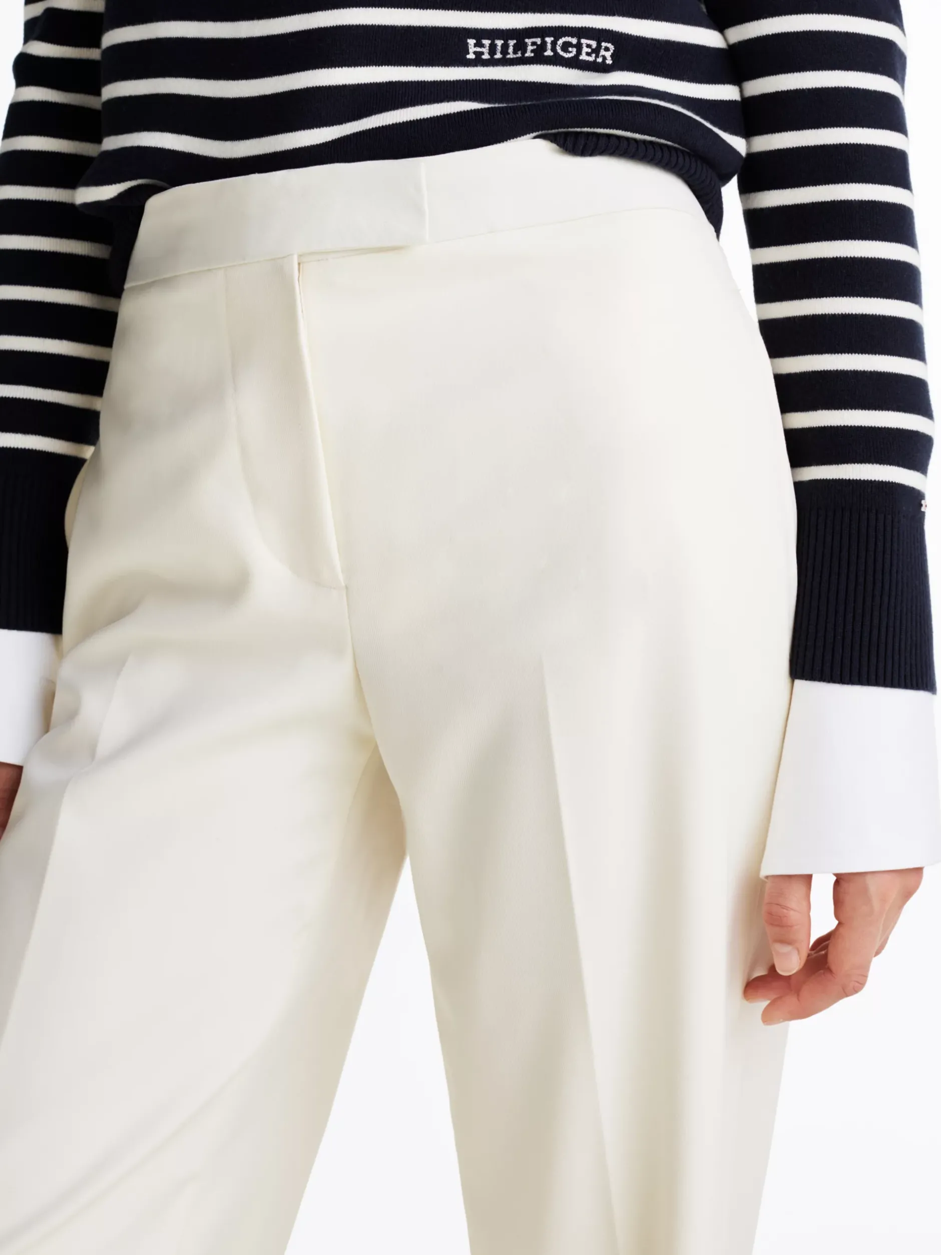 Spodnie*Tommy Hilfiger Luźne Spodnie Z Mieszanki Wełny WHITE