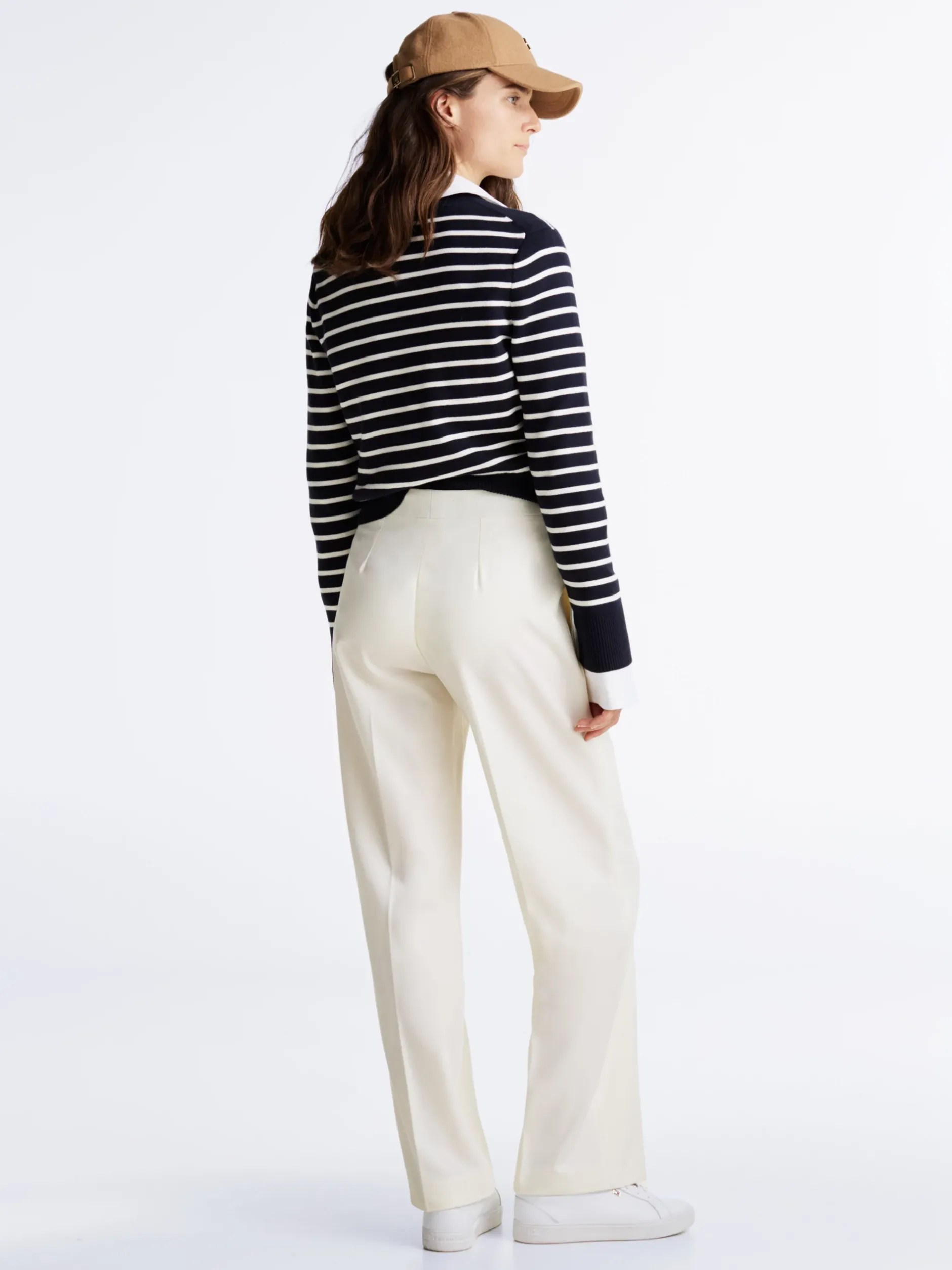 Spodnie*Tommy Hilfiger Luźne Spodnie Z Mieszanki Wełny WHITE