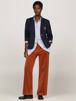 Spodnie*Tommy Hilfiger Luźne Sztruksowe Spodnie Z Prostymi Nogawkami AUTUMN ORANGE