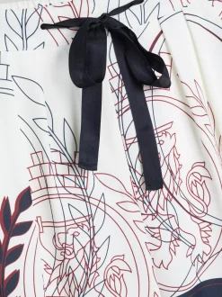 Spodnie*Tommy Hilfiger Luźny Dół Od Piżamy Z Nadrukiem Z Emblematem IVORY