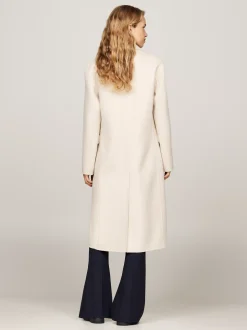 Kurtki & Płaszcze|Wełniane Płaszcze*Tommy Hilfiger Luźny Dwurzędowy Płaszcz CLASSIC BEIGE