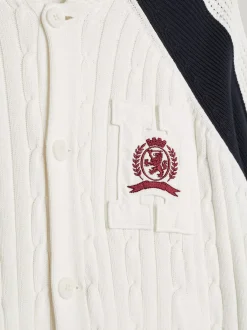 Kardigany|Dzianina*Tommy Hilfiger Luźny Kardigan Z Emblematem W Stylu Varsity IVORY