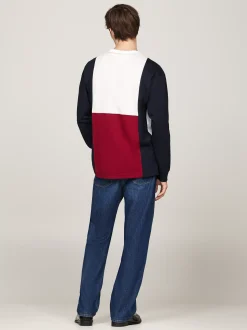 T-Shirty*Tommy Hilfiger Luźny Longsleeve Z Blokami Kolorów WHITE